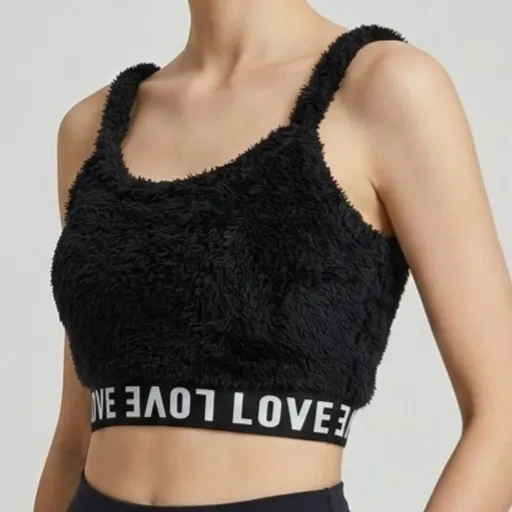 Cropped Peluciado Love Preto P | Shein