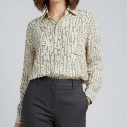 Camisa Seda Vintage Manga Longa M | Jean Robert