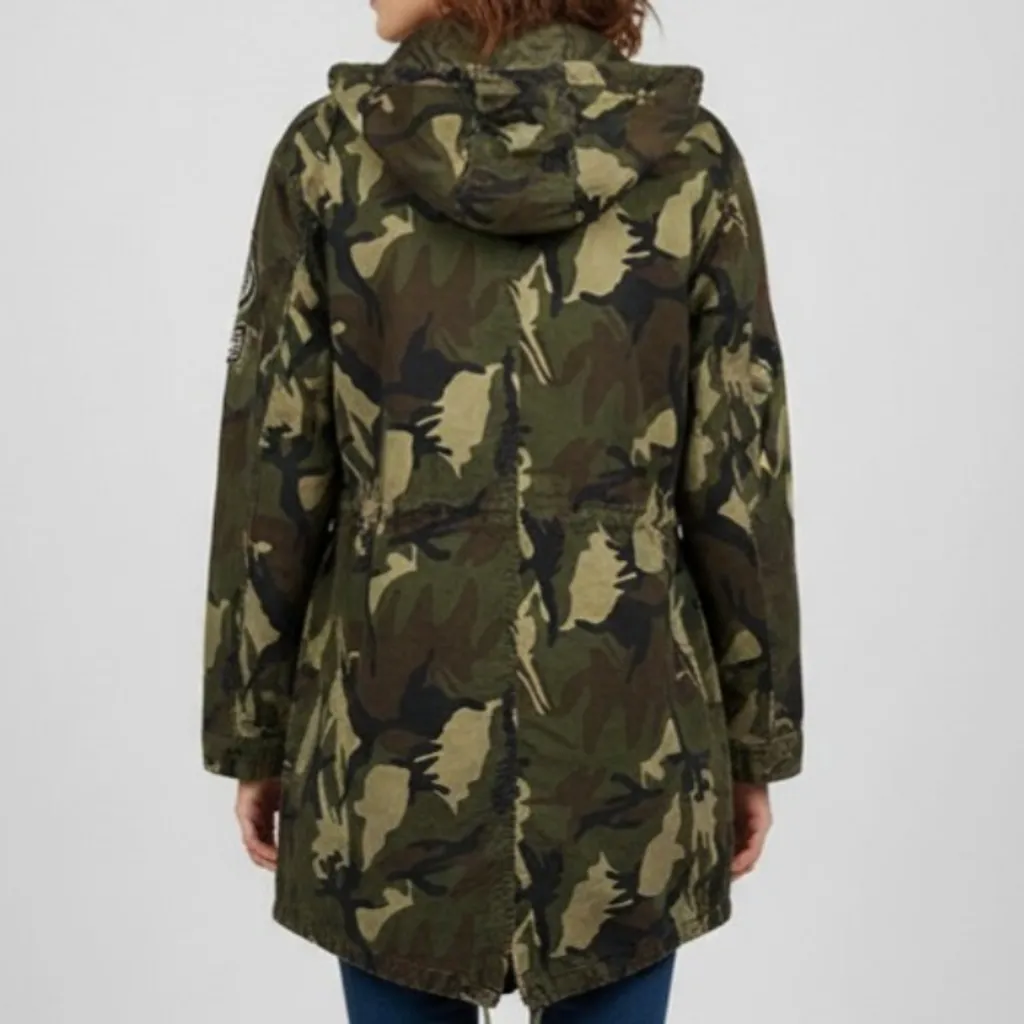 Jaqueta Parka Camuflada Alongada GG