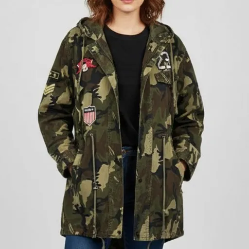 Jaqueta Parka Camuflada Alongada GG