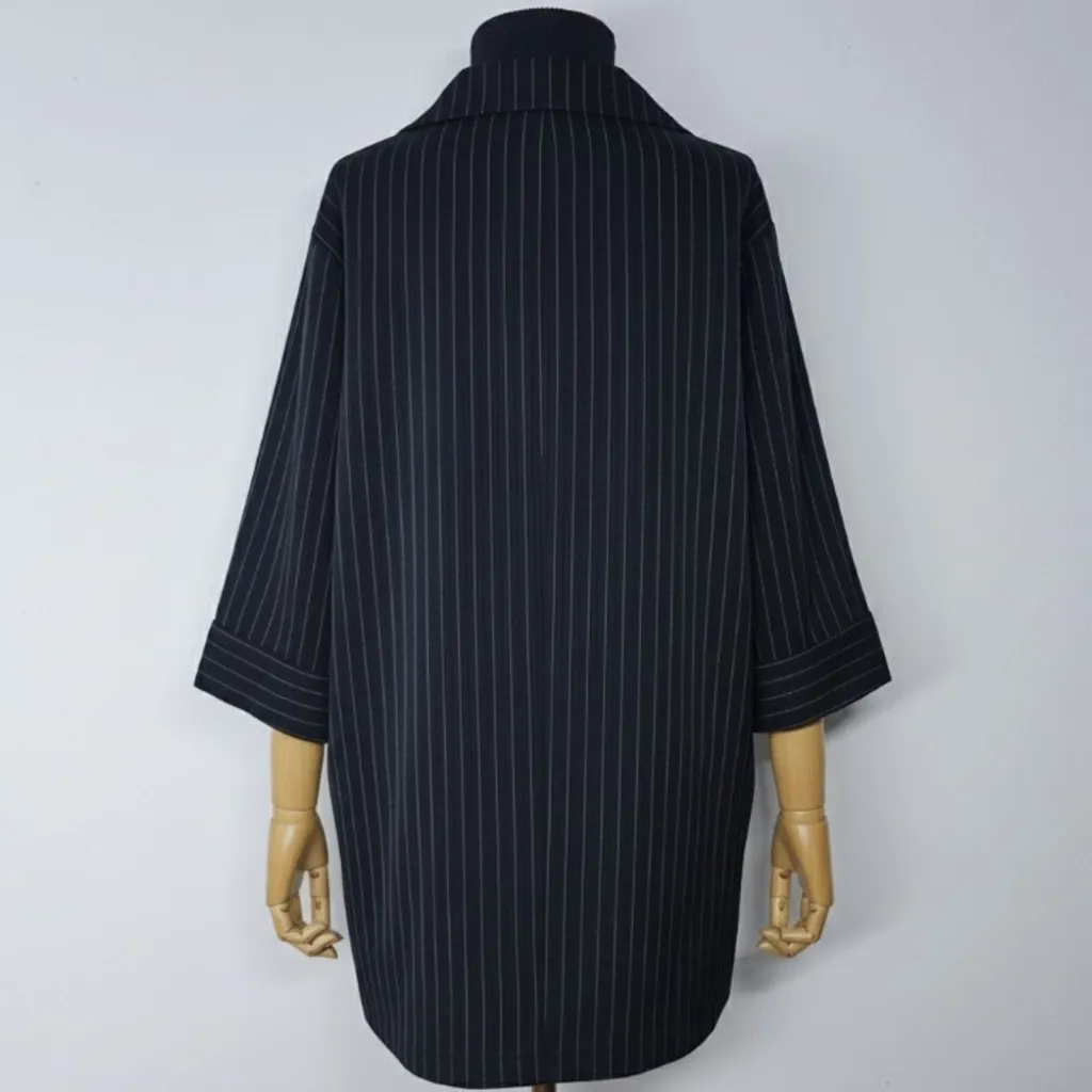 Blazer Camisa Risca de Giz Alongado G