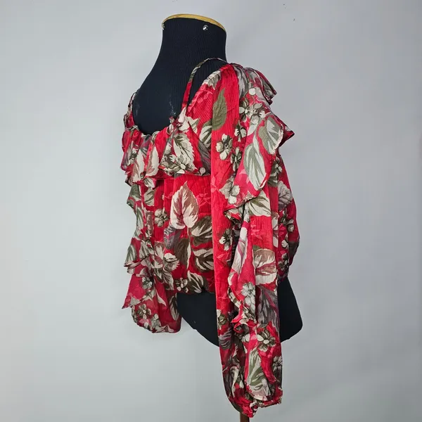 Blusa Cropped Floral Ciganinha M | Guess