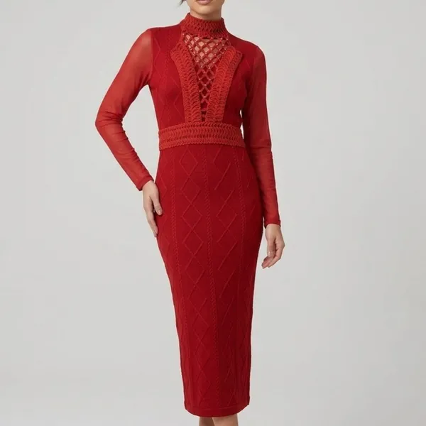 Vestido Evangélico Bordado Tule Terracota 40 | Dazul
