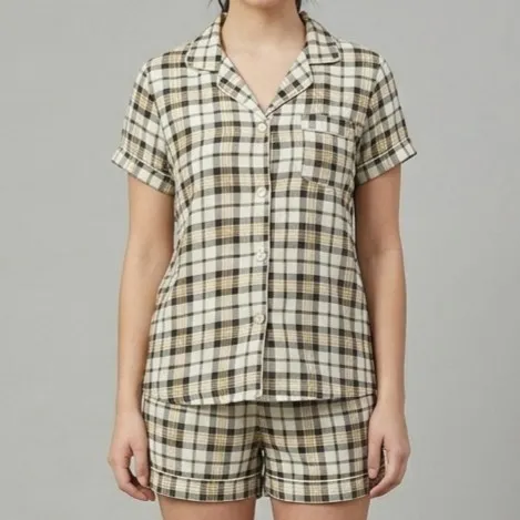 Conjunto Pijama Americano Xadrez P Shein