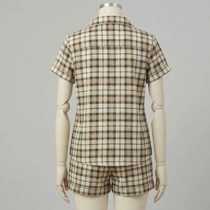 Conjunto Pijama Americano Xadrez P Shein
