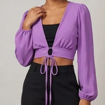 Cropped Amarração Roxo M Keyla