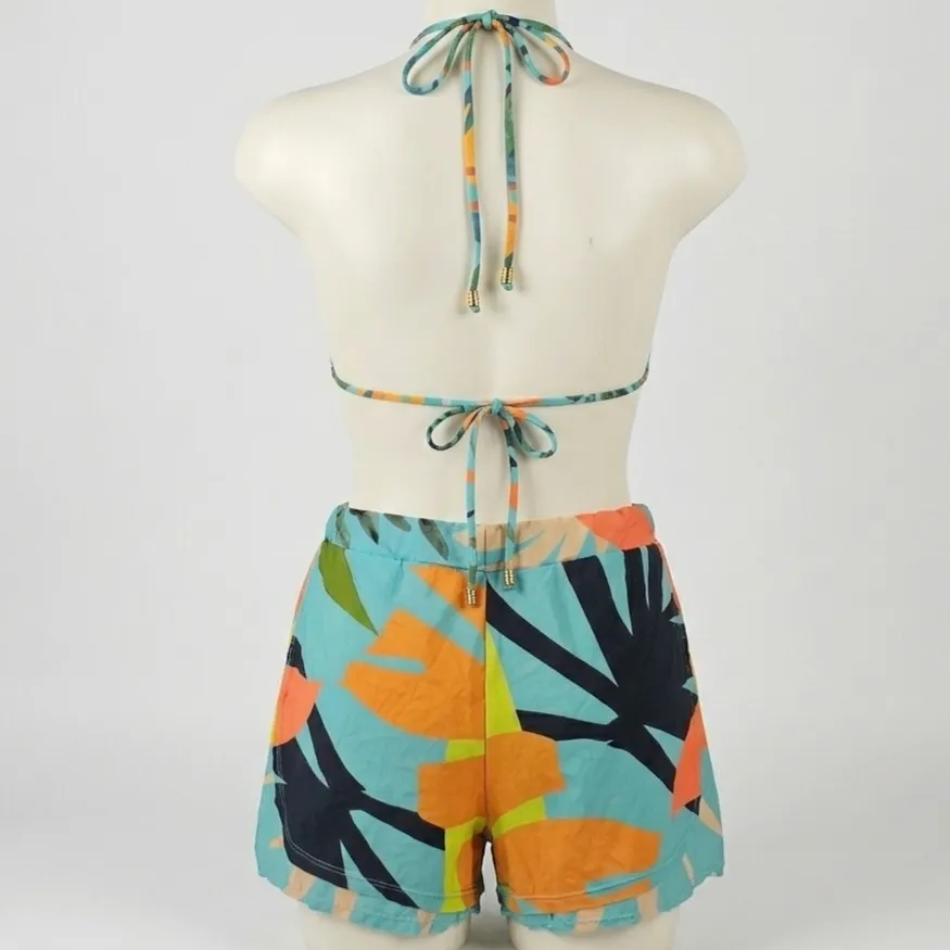 Conjunto Biquini 3 peças Floral M Líquido