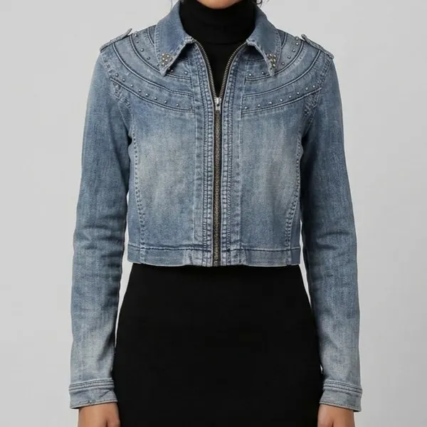 Jaqueta Jeans Feminina Y2k Curta M Bivik
