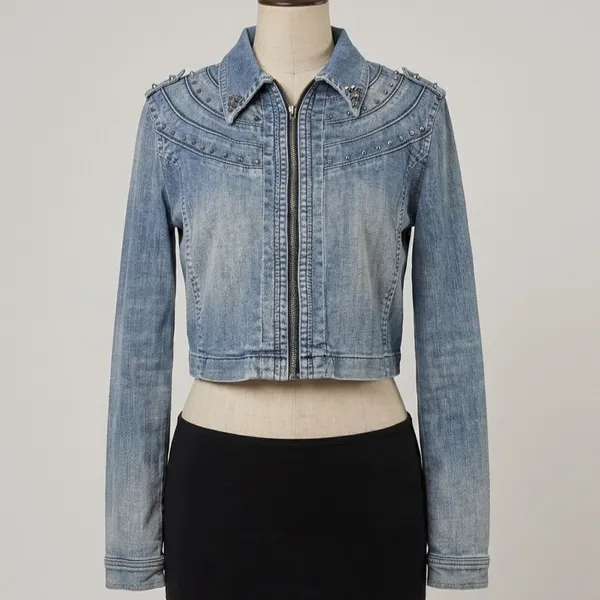 Jaqueta Jeans Feminina Y2k Curta M Bivik