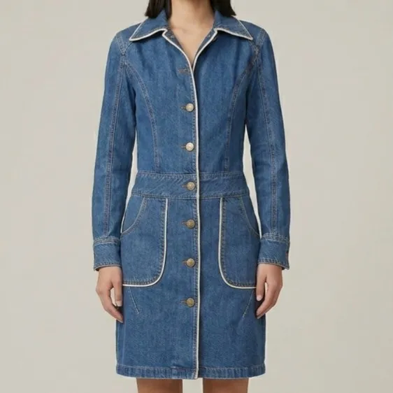 Vestido Jeans Manga Longa M Cláudia Rabelo