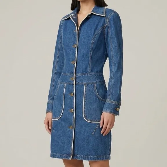 Vestido Jeans Manga Longa M Cláudia Rabelo