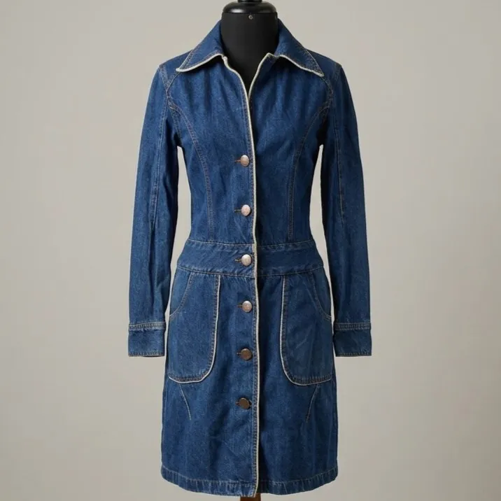 Vestido Jeans Manga Longa M Cláudia Rabelo