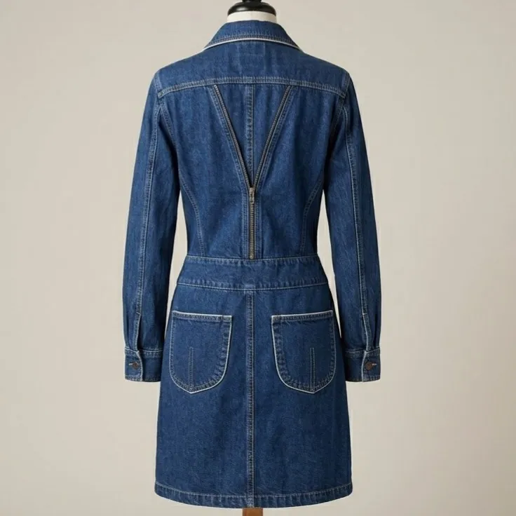 Vestido Jeans Manga Longa M Cláudia Rabelo