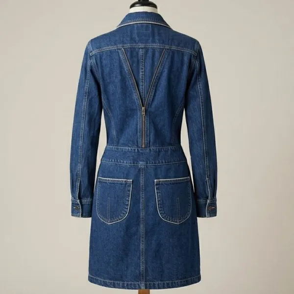Vestido Jeans Manga Longa M Cláudia Rabelo