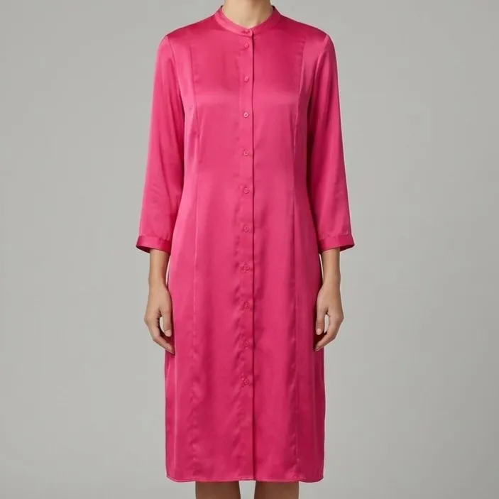 Vestido Chemise Acetinado M Stazione Collection
