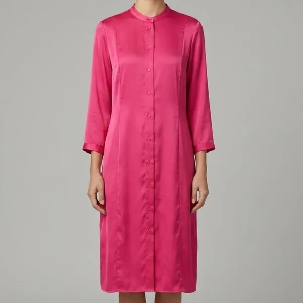 Vestido Chemise Acetinado M Stazione Collection