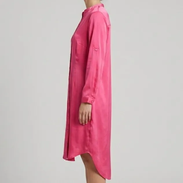 Vestido Chemise Acetinado M Stazione Collection