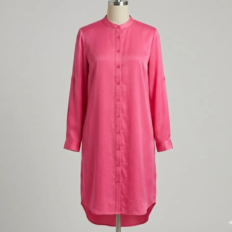 Vestido Chemise Acetinado M Stazione Collection