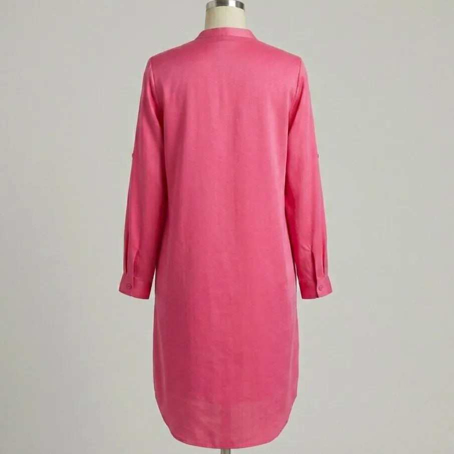 Vestido Chemise Acetinado M Stazione Collection
