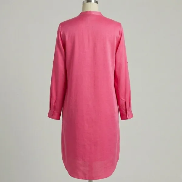 Vestido Chemise Acetinado M Stazione Collection