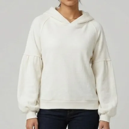 Blusa Feminina Moletom Mangas Bufantes Branca P Gaya