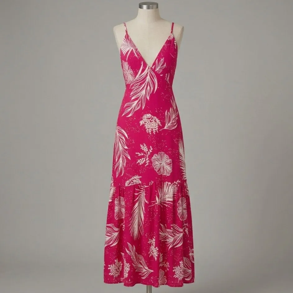 Vestido Longo Floral Rosa M