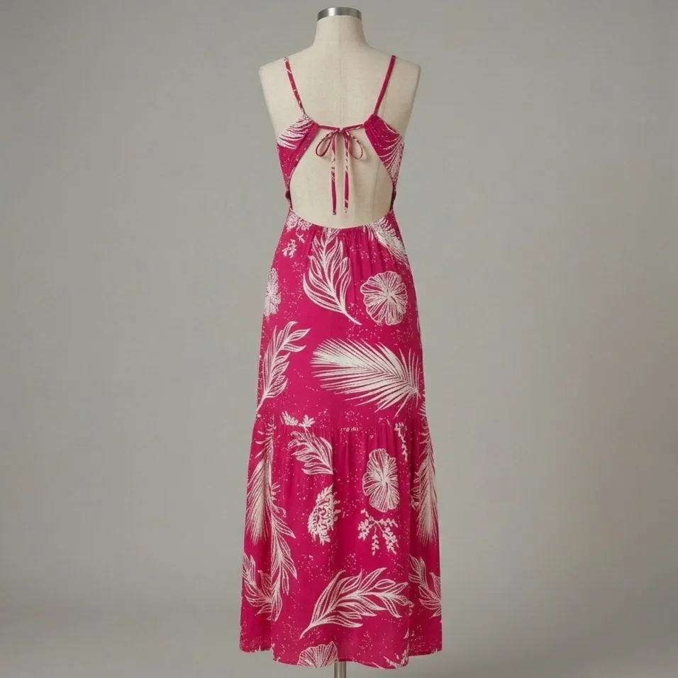 Vestido Longo Floral Rosa M