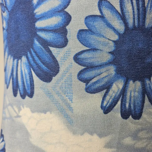 Vestido Floral Midi Vintage Azul Leve M