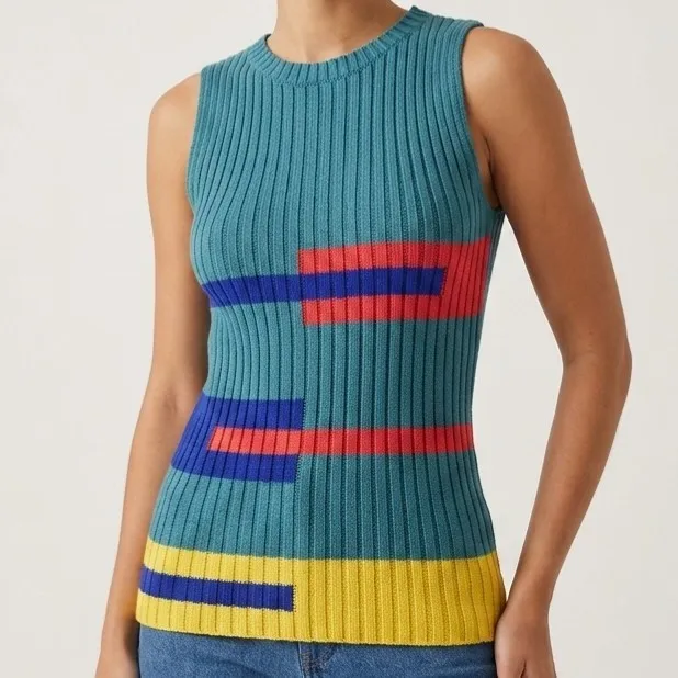 Blusa Regata Tricôt Retrô M