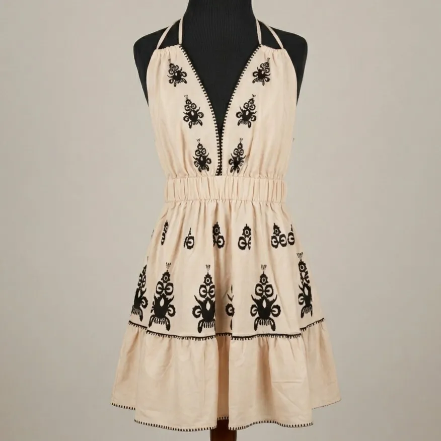 Vestido Curto Decote Boho P Shein