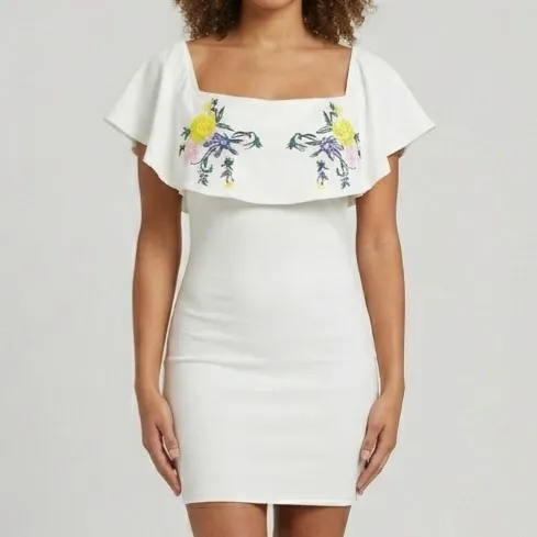 Vestido Ciganinha Bordado Branco M Bellina & Co