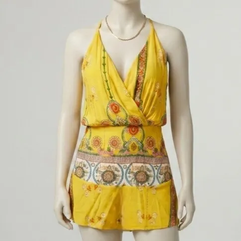 Vestido estampado floral Amarelo P Farm
