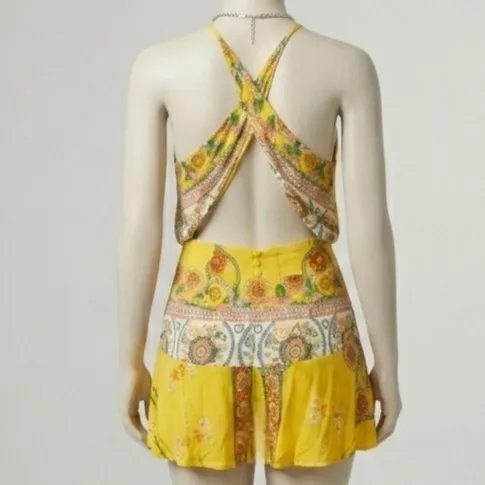 Vestido estampado floral Amarelo P Farm