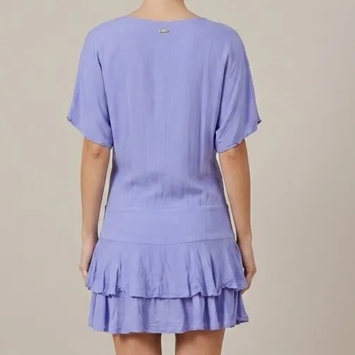 Vestido Viscose Saia Dupla Lilás M Mamô