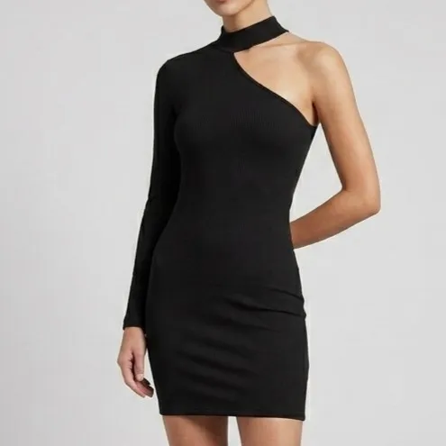 Vestido Preto Gringo Manga Única Canelado PP Shein