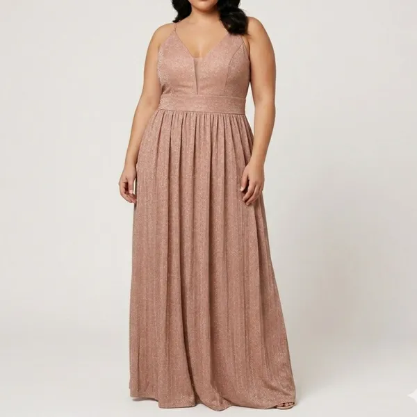 Vestido Longo Festa Frente Única Brilhoso GG Shein