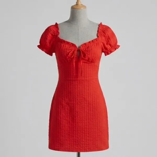 Vestido Ciganinha Romântico Vermelho M Shein