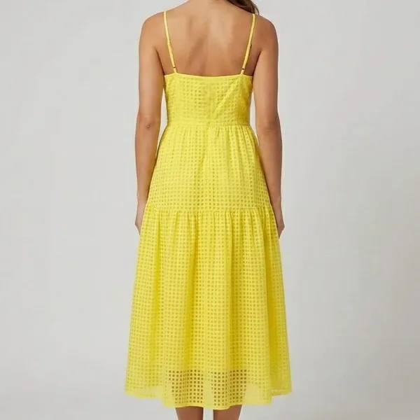 Vestido Longo Romântico Amarelo  P Shein