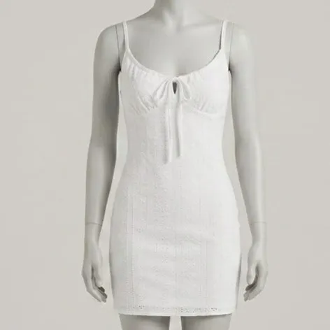 Vestido Branco Laise Curto P Shein