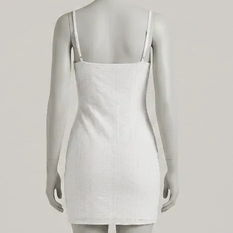 Vestido Branco Laise Curto P Shein