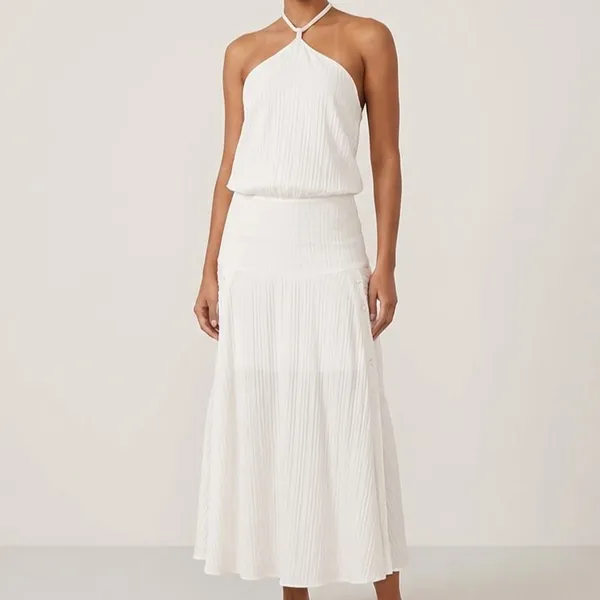 Vestido Longo Branco Luxo 40 Le Lis Blanc
