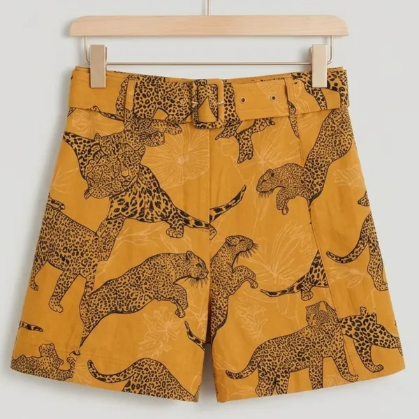 Conjunto Cropped e Shorts Leopardos G Renner