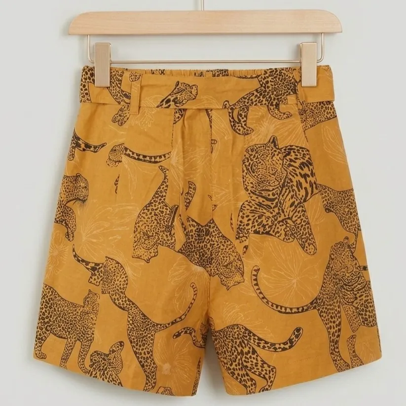 Conjunto Cropped e Shorts Leopardos G Renner