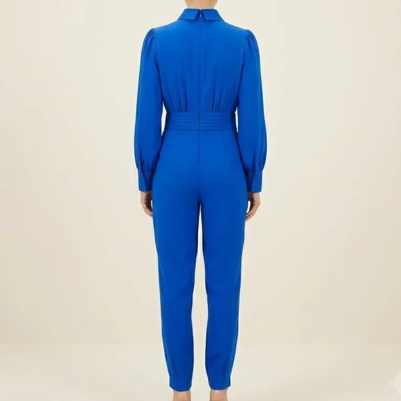Macacão Alfaiataria Feminino Azul Royal P Veshine