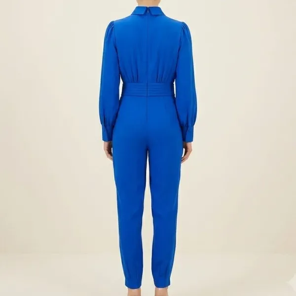 Macacão Alfaiataria Feminino Azul Royal P Veshine