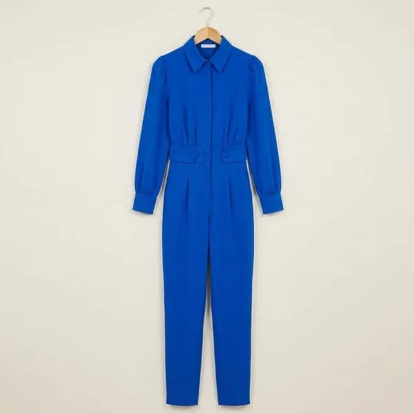 Macacão Alfaiataria Feminino Azul Royal P Veshine