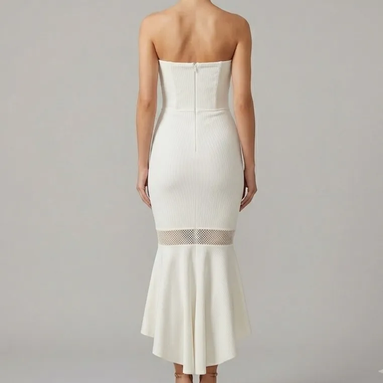 Vestido Mullet Canelado Branco M Zen