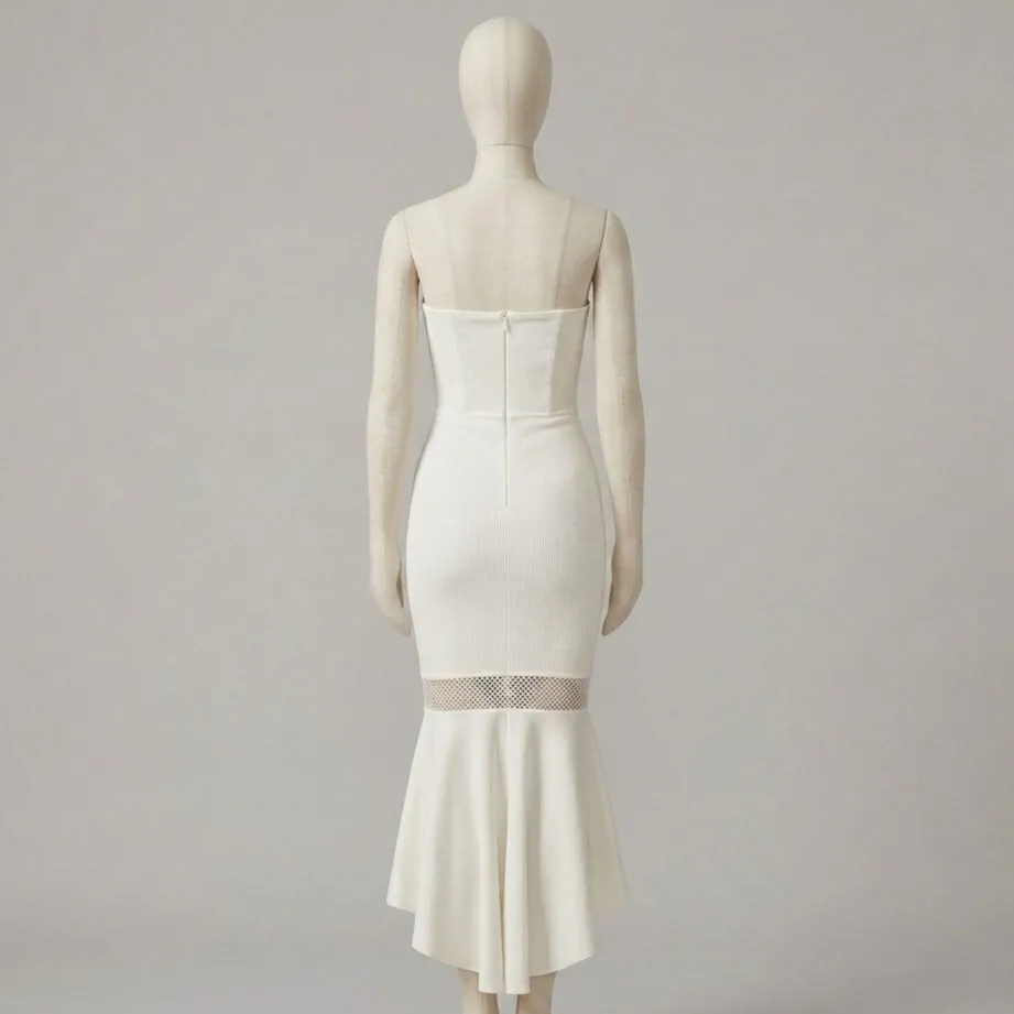 Vestido Mullet Canelado Branco M Zen