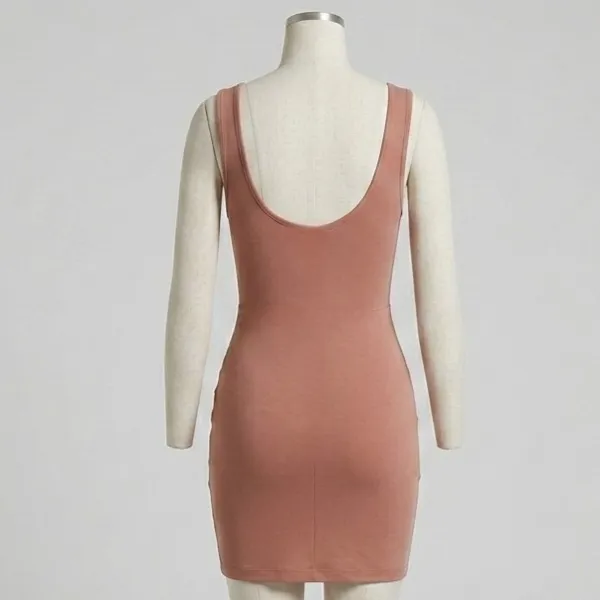 Vestido Marrom Drapeado na Barriga G Shein