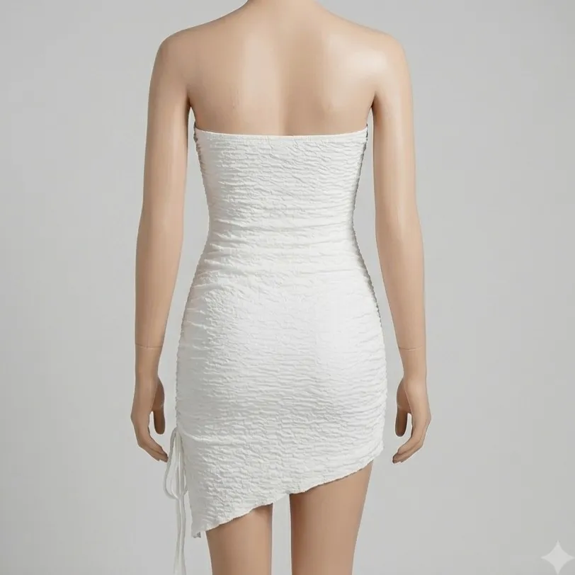 Vestido Branco Franzido M Shein